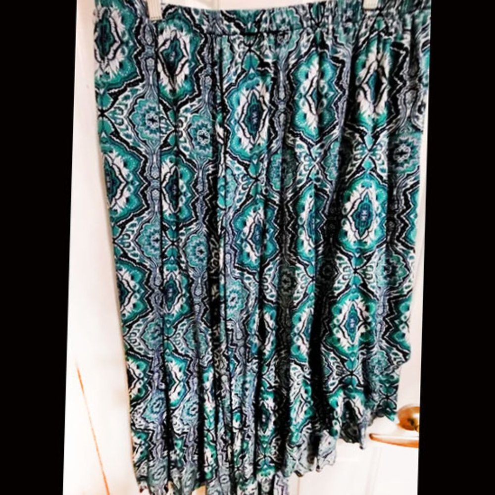 Cute Soho Lady Summer Skirt Asymmetrical Hem 2X Wrap Elastic Waist